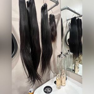 Raw southern Indian hair extensions 2 bundles 16” jet black